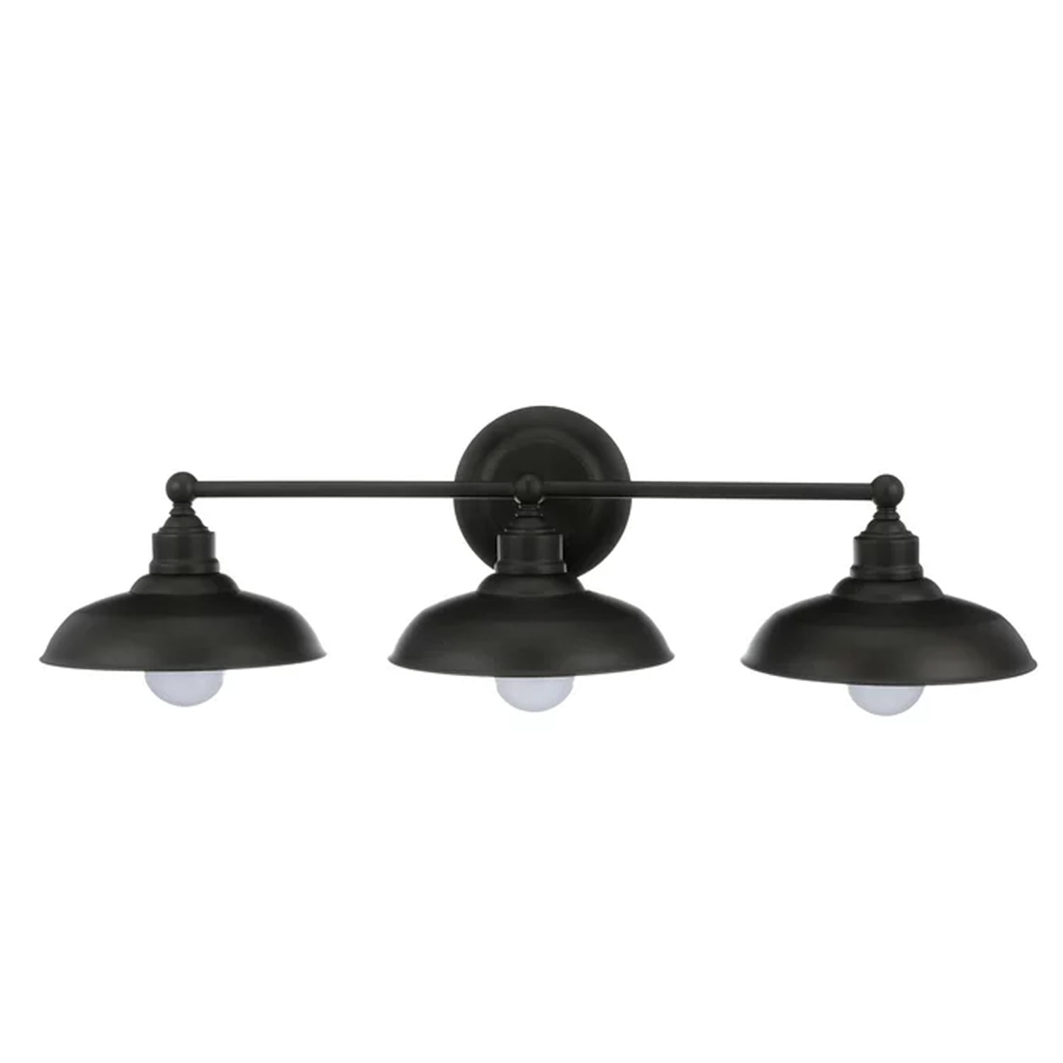 Better Homes & Gardens 3-Light Bronze Dimmable Electric Mordern Vanity Lights with Painted Glass