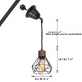 thumbnail image 3 of KAYYELAMP 3-Pack Slope Position Roof Track Light J-Type E26 Walnut Base Black Cage Metal Shade Adjusted Cord Vintage Pendant Lighting for Kitchen Bar Dining Room (No Bulb, Track), 3 of 7