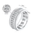 thumbnail image 4 of K-KED Wedding Band 9mm Sterling Silver Couple Ring Cubic Zirconia Full Eternity Ring, 4 of 8