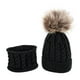 thumbnail image 4 of Gorro de invierno cálido perfke con pompón para niños y niñas Negro, 4 of 7