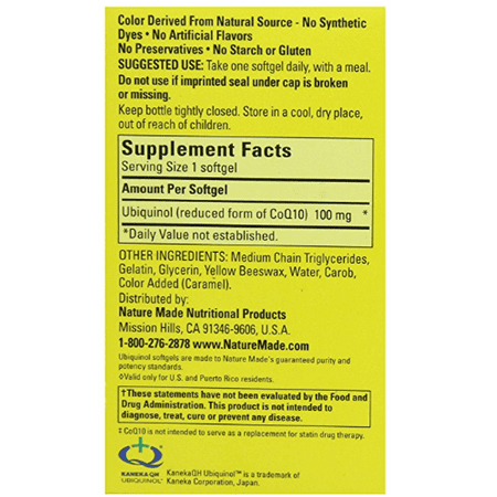 Nature Made Ubiquinol CoQ10 100 mg, Softgels 30 ea (Pack of 4)