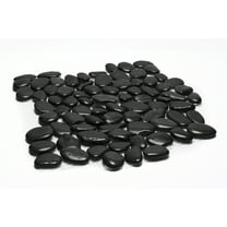 Rainforest Black Mid-Polish Pebble Stone Floor and Wall Tile 12" x12" (5.0 Sq. ft. / Case)