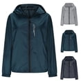 thumbnail image 1 of QTOCIO Vestes Décontractées pour Femmes, Veste d'Automne pour Femmes, Veste Décontractée Unie à Manches Longues avec Capuche, 1 of 8