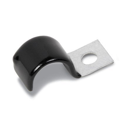 50-Pack Vinyl Cushion Clamps – .5 In. Diameter, Medium Duty, Galvanized Steel With Black Coating For Cable Management