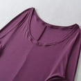 thumbnail image 6 of Women's Loose Fit Long Sleeve Round Neck Pocket Patchwork Solid Color Blouse Top Comfy Versatile Casual Business Office Outfits | CSEONE,Purple S, 6 of 9