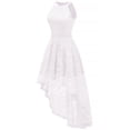 thumbnail image 4 of Dressystar Women Halter Hi-Lo Floral Lace Cocktail Dress Female Knee-Length Bridesmaid Dress, 4 of 8