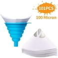 thumbnail image 1 of 100 Paint Strainers Car Nylon Conical Paper For Car Paint Paint Strainer Paint Filter Painting Accessories For Water Transfer Printing,Disposable Paint Filter With Foldable Silicone Funnel, 1 of 4