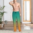 thumbnail image 6 of Lsque Orange To Teal Gradient1 Print Men's Pajama Pants, Lounge Pant - Comfortable Home Wear,Elastic Waistband, Stylish Design-Large, 6 of 9