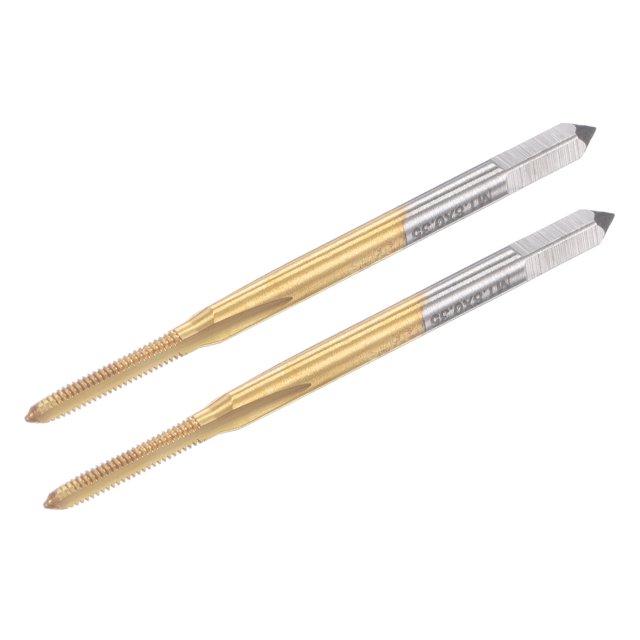Unique Bargains M1.8 x 0.35 Cobalt High Speed Steel Straight Flute Machine Thread Tap Titanium Coated 2 Pack