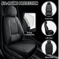 thumbnail image 5 of HUONA Leather Seat Cover Set Front and Rear Car Seat Protectors Full Set for Ram 1500 2500 3500 2009-2025 Black, 5 of 7