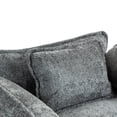 thumbnail image 6 of 40" Wide Accent Chair with Ottoman, 25" Wide SeatUpholstered Lounge Chair, Modern Comfy Lounge Chair, Boucle Armchair Reading Chair with Pillows for Living Room Bedroom, Dark Gray, 6 of 10