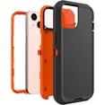 thumbnail image 4 of Case for iPhone 13 Mini, Heavy-Duty Tough Rugged Shockproof Drop Protective Cover Phone Cases, Black+Orange, 4 of 12
