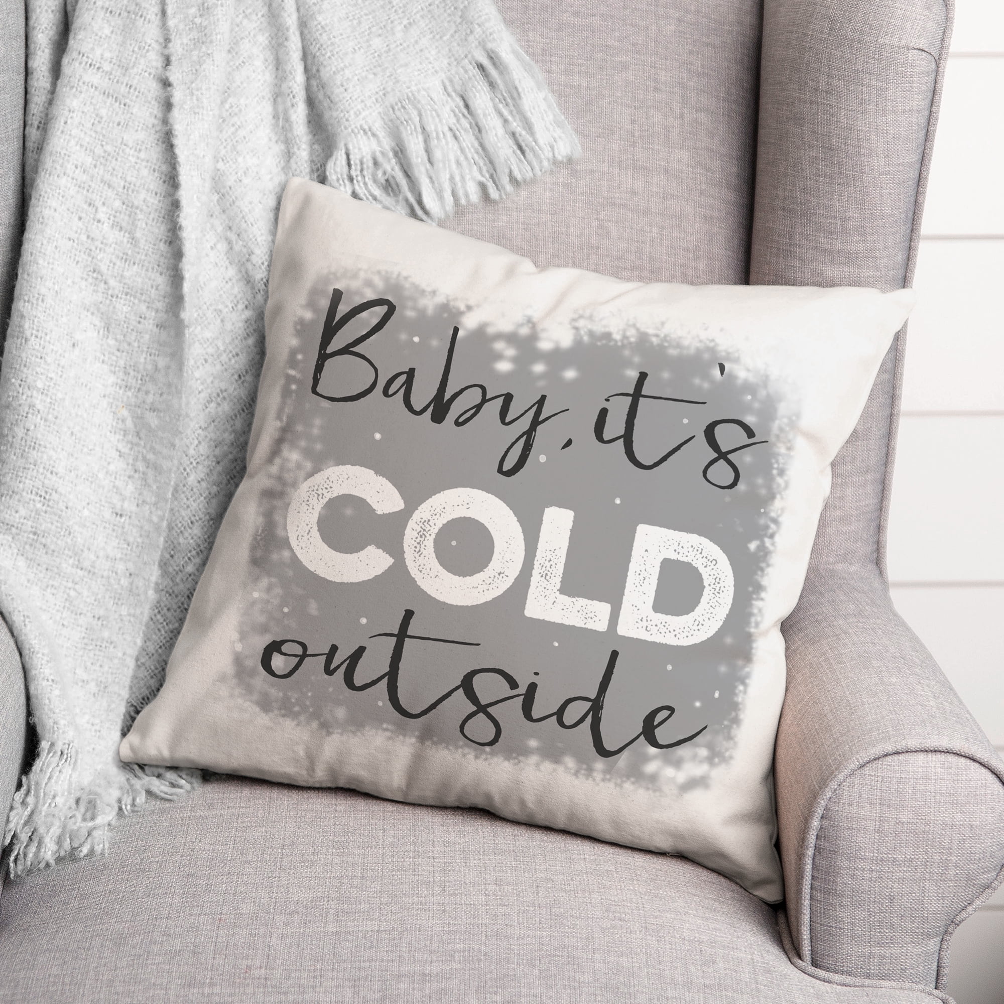 Creative Products Baby its Cold Outside 18x18 Spun Poly Pillow