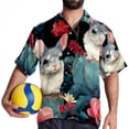 thumbnail image 4 of Tmall Men's Short Sleeve Beach Shirts, Casual Button Down Poplin Printed Summer Tops - Unisex, 4 of 6