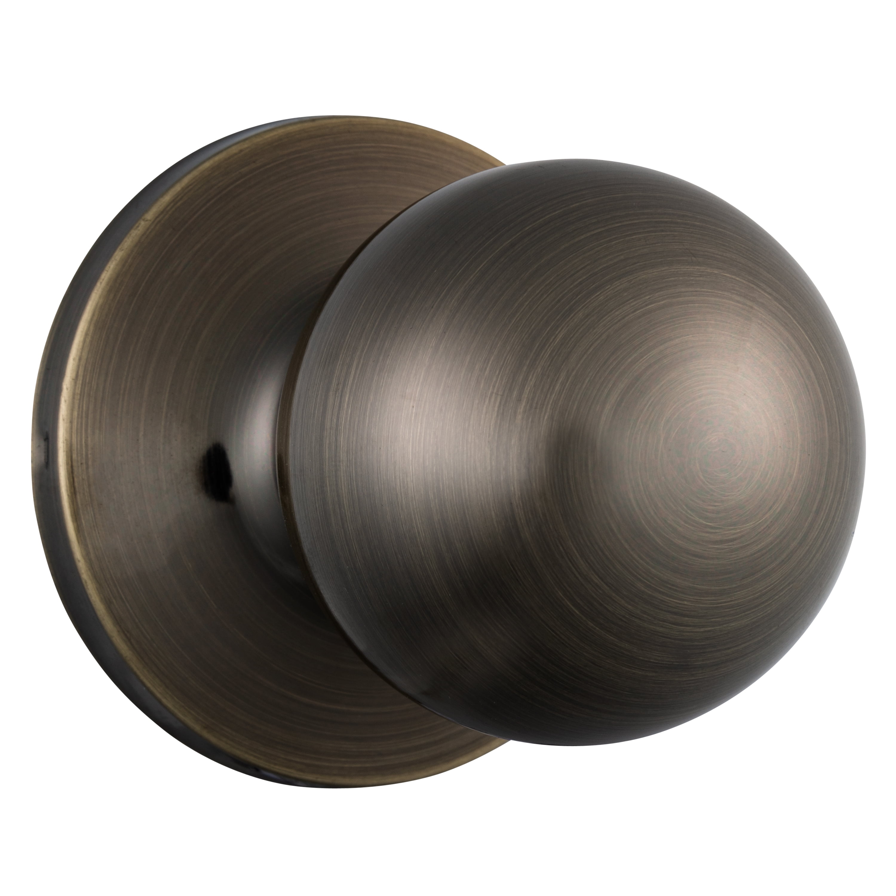 Brinks Interior Non-Locking Passage Ball Doorknob, Antique Brass Finish