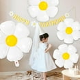 thumbnail image 5 of OuMuaMua Daisy Flower Foil Balloons, 14 Pcs, for Party Decorations, Baby Shower, Wedding, or Birthday, 5 of 9