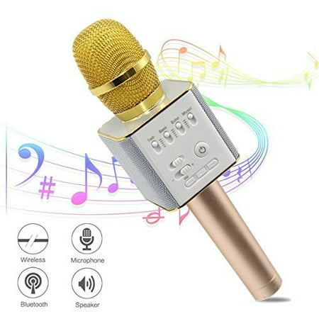 ACEHE Wireless Karaoke Microphones, B luetooth Karaoke Machine, Upgraded 2600mAh Stereo Player Outdoor Family KTV Party Handheld Singing Q9(Upgraded Version), Compatible With Smartphone Devices