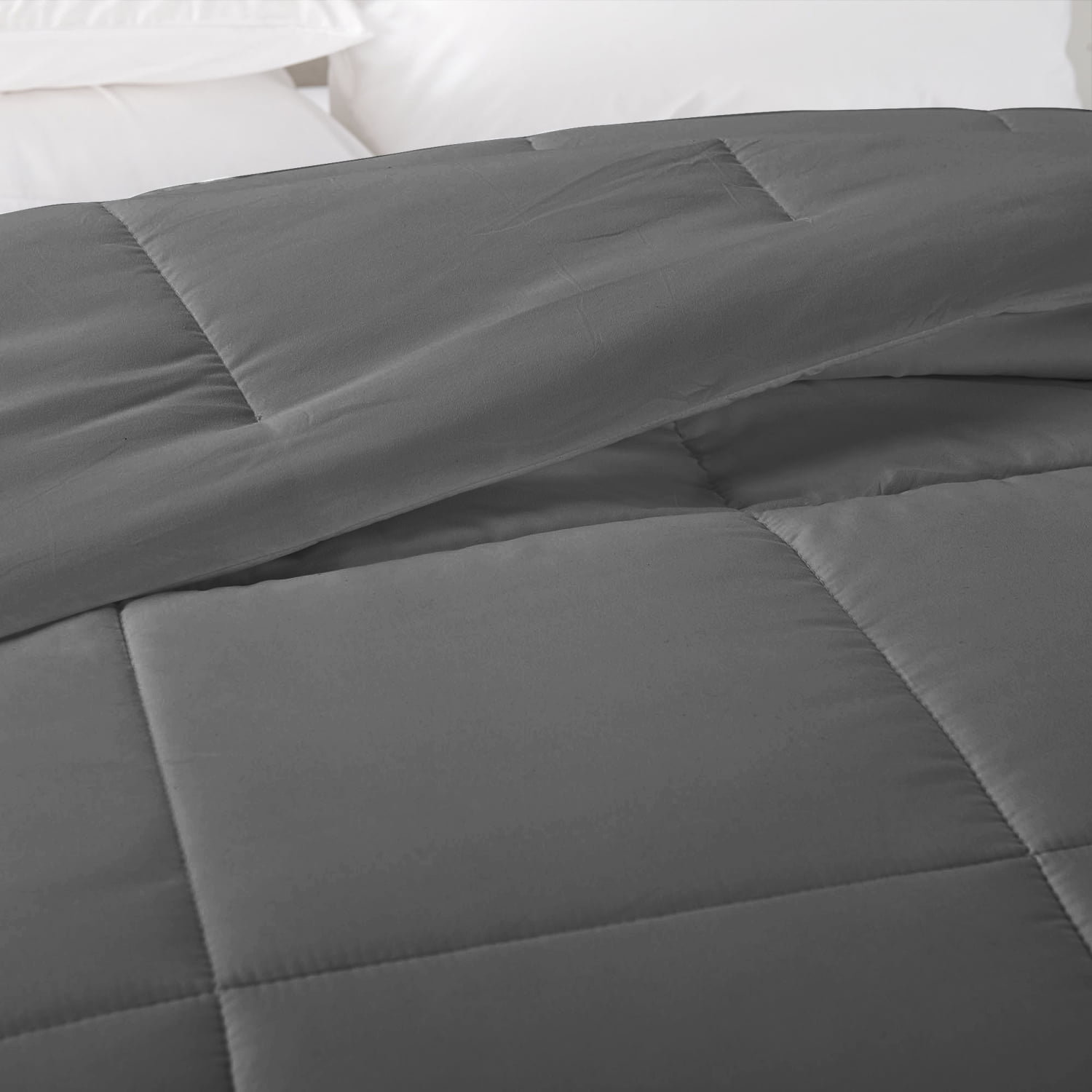 Clara Clark All Season Down Alternative Comforter, King, Gray, Luxury Soft Duvet Insert
