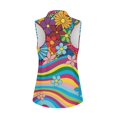 thumbnail image 6 of XYZCANDO Hippie Flower Womens Golf Shirts Casual Comfortable Athletic Shirts for Women Soft Wicking Sleeveless Golf Tank Tops Collared Shirt Athletic Tank Tops Size S, 6 of 7