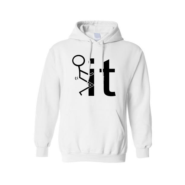 LIVE TO IMPRESS - Men's/Unisex Stick Figure F*ck It Pullover HOODIE ...