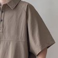 thumbnail image 3 of Camiseta de manga corta para hombre, blusa informal transpirable, estilo vintage, holgada, para uso diario, 3 of 8