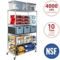 thumbnail image 3 of Seville Classics UltraDurable® 5-Tier NSF Steel Wire Shelving, 48" W x 24" D, Plated Steel, 3 of 15