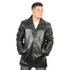 Milwaukee Leather Men's Classic Four Button Black Lambskin Leather Jacket X-Large