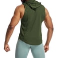 thumbnail image 3 of Men's Dry Fit Moisture Wicking Tech Quick Dry Sleeveless Solid Color Shirts Mesh Hoodie Active Athletic Tank Tops S-2XL, 3 of 9