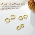 thumbnail image 3 of Bagutta Pavone 3 Pairs Cubic Zirconia Huggie Hoop Earring for Women 925 Sterling Silver Small Hoop Earrings 18K Gold Plated Hypoallergenic Small Huggie Hoop Earrings Set for Women 8/10/12mm, 3 of 7