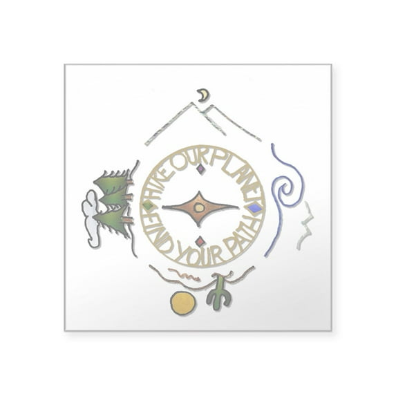 CafePress - Hiker's Soul Compass Sticker - Square Sticker 3" x 3"
