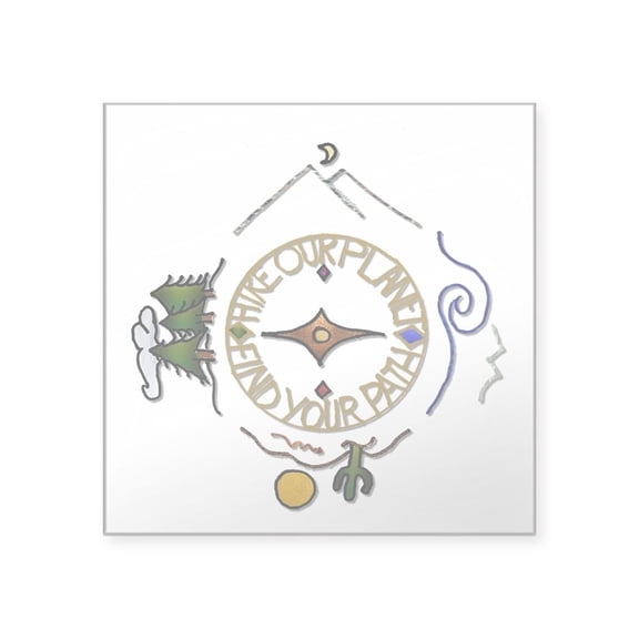 CafePress - Hiker's Soul Compass Sticker - Square Sticker 3" x 3"