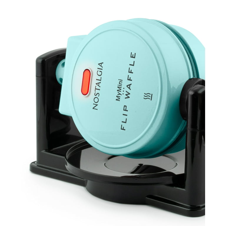 MyMini Flip Belgian Waffle Maker, Aqua