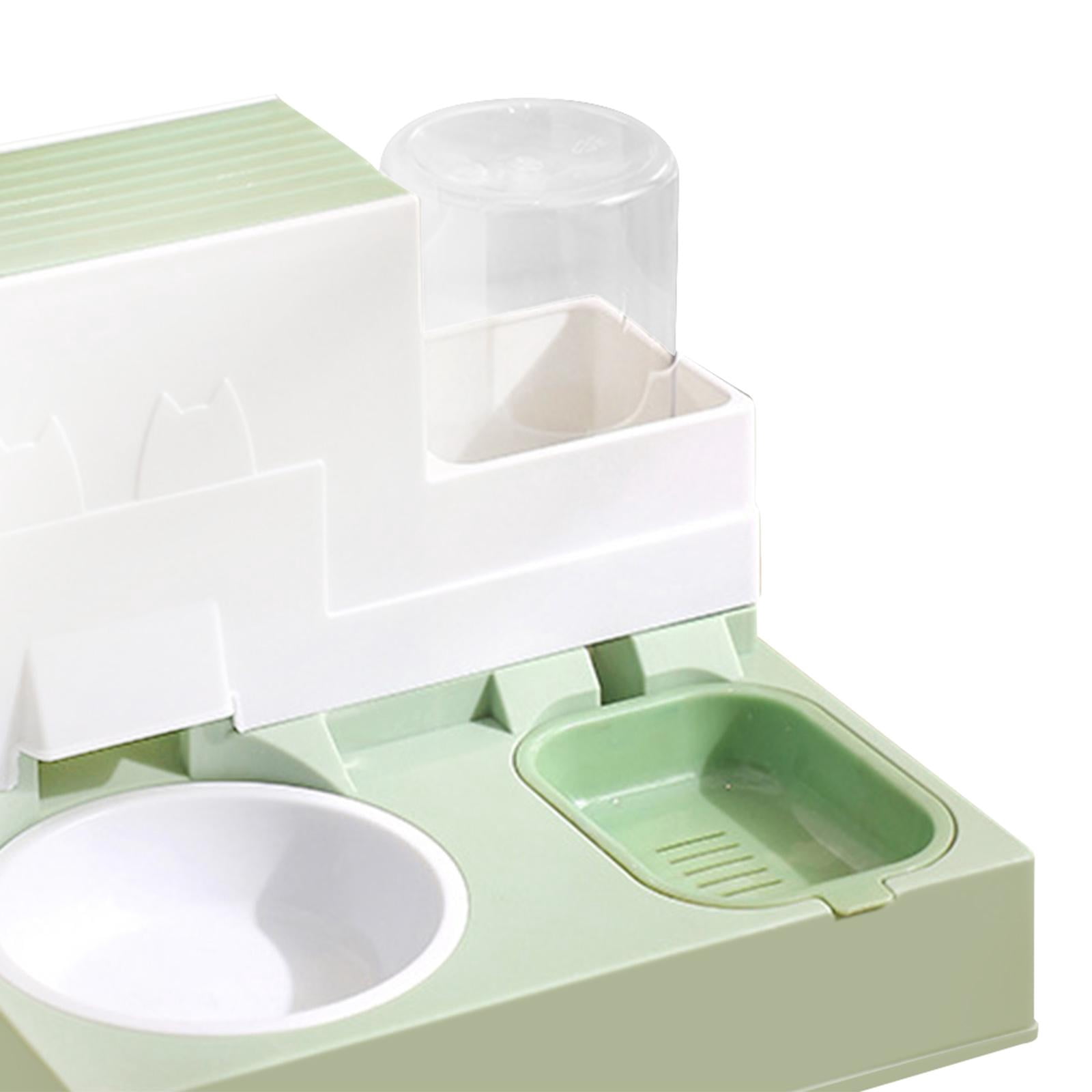oshhnii 2 in 1 Automatic Cat Feeder Pet Feeder Cat Water Dispenser and Food Bowl Set for Fruit Green