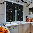 thumbnail image 3 of Halloween Kitchen Curtains Vintage Black Window Curtains Valance and Tier Set 36 Inch, Scary Spider Rod Pocket Short Tier Curtain for Room, Nightmare Small Cafe Kitchen Decor, 3 of 6
