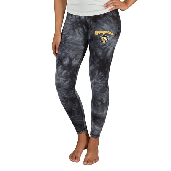 Women's Concepts Sport Black Pittsburgh Penguins Burst Tie Dye Knit Legging