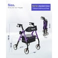Quicwell Purple Heavy Duty Bariatric Rollator Walker with Backrest