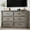 Gray, variant on Towallmark 6 Drawer Dresser for Bedroom, Framhouse Large Chest of Drawers with Metal Handles, Rustic Double Wood Dresser, Storage Dressers Organizer for Living Room, Nursery, Brown
