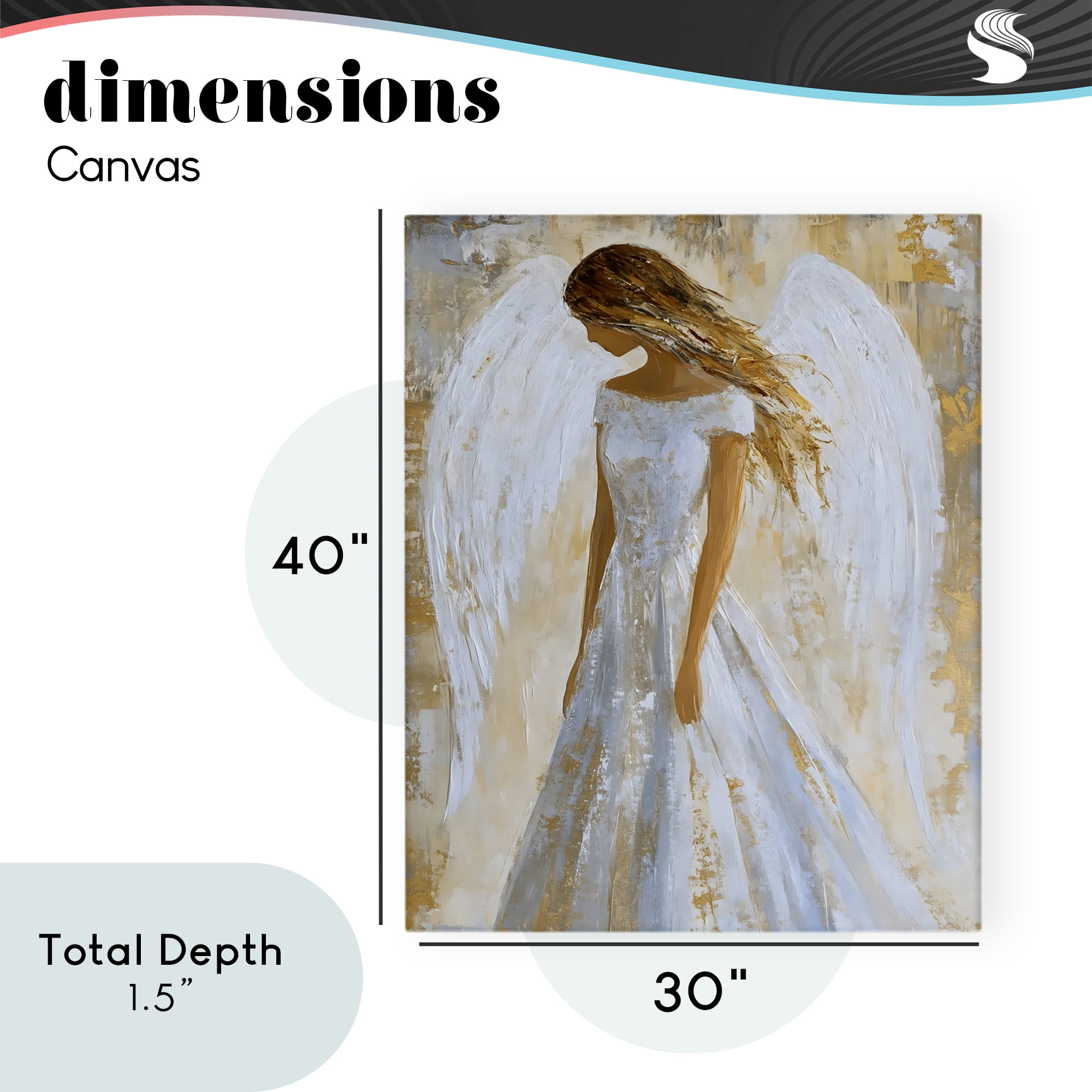 Holy Angel In White Canvas Wall Art, design by Franklyn Gregory