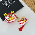 thumbnail image 2 of for Samsung Galaxy Buds FE/Buds 2 pro/Buds 2/Buds pro/Buds Live,Cute Cartoon Creative Dragon Head Design Silicone Earphone Case with Same Keychain (red), 2 of 11
