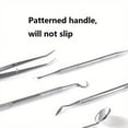 thumbnail image 2 of HLONK 6pcs Set Teeth Tools  Stainless Steel Oral Hygiene Kit with Stomatoscope  Scaler and Pick-up Tools  Non-Slip Pattern Handle Teeth Cleaning Kit zzz, 2 of 5