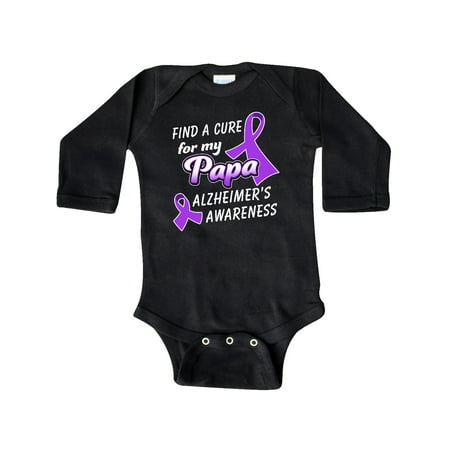 

Inktastic Alzheimer s Awareness Find a Cure for my Papa Gift Baby Boy or Baby Girl Long Sleeve Bodysuit