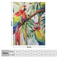 thumbnail image 4 of Chilfamy  Palm Leaves Throw Blanket Parrots Plush Blanket for Kids Boys Girls Tropical Exotic Birds Blanket Hibiscus Flowers Fuzzy Blanket for Sofa Bed Couch, Colorful Room Decor Baby White, 4 of 6