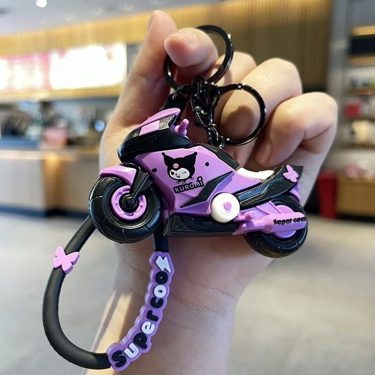 Kawaii Sanrio Keychain Kuromi Mini Motorcycle Pendant Hello Kawaii Sanrio Keychain Kuromi Mini Motorcycle Pendant Hello