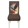 thumbnail image 7 of TSOVTHRID Eagle Cross Brown Print Dining Chair Covers Quilted Removable Upholstered Chair Slipcovers Stretch Stain Resistant Anti-Slip Seat Cushion Slipcovers with Elastic Band, Set of 1, 7 of 7