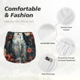thumbnail image 4 of Balery Moon Flower White Owl Pantalones cortos deportivos para mujer con forro y dos bolsillos, elásticos, para entrenamiento, gimnasio, yoga-Medium, 4 of 7