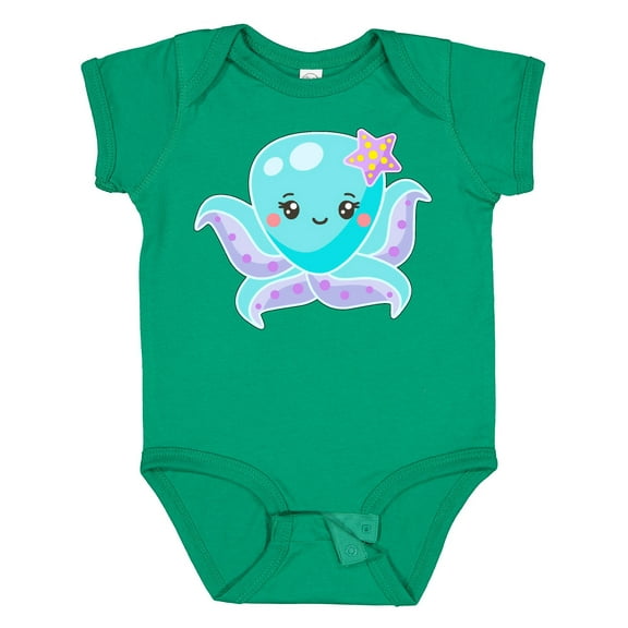 Inktastic Cute Octopus Blue with Star Boys or Girls Baby Bodysuit