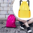 thumbnail image 1 of Mochila con cordón Almacenamiento versátil Mujeres Hombres con bolsillo frontal Mochilas de moda Mochila para el trabajo Viajes de compras de negocios Amarillo, 1 of 8