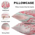 thumbnail image 5 of Pink Flamingo Throw Pillow Covers 18x18 Inch Set of 2, Summer Tropical Flamingo Hawaii Animals Waterproof Outdoor Pillow Covers, Decorative Cushion Pillowcases for Couch, Sofa, Bed, Garden, Patio, 5 of 9