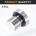 thumbnail image 3 of Uxcell 2pcs Tapón de Tubo de Acero Inoxidable 304 Fitting M22x1.5 Rosca Masculina Métrica Cabeza Hexagonal Tapones de Cabeza Hexagonal con Anillo de Sellado para Tubo de Aire Agua Aceite Gas, 3 of 6
