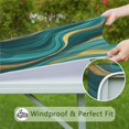 thumbnail image 6 of Teal Gold Marble Pattern Square Fitted Tablecloth with Elastic Edge,Square Table Cover,Washable Elastic Table Cover for Home Kitchen Party Decor 34"x34", 6 of 6